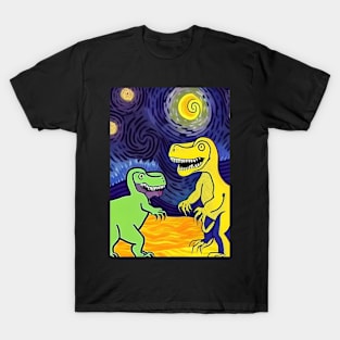 2 DINOSAURS VAN GOGH STYLE T-Shirt